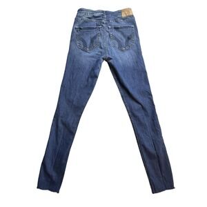 Hollister Skinny Jeans Womens 0L Blue Medium Wash Stretch Distressed Denim